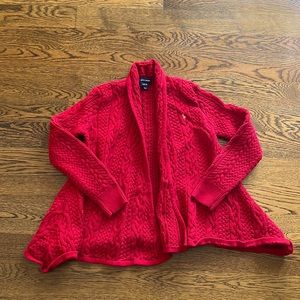 100% cotton Ralph Lauren cable knit red girl’s sweater LIKE NEW